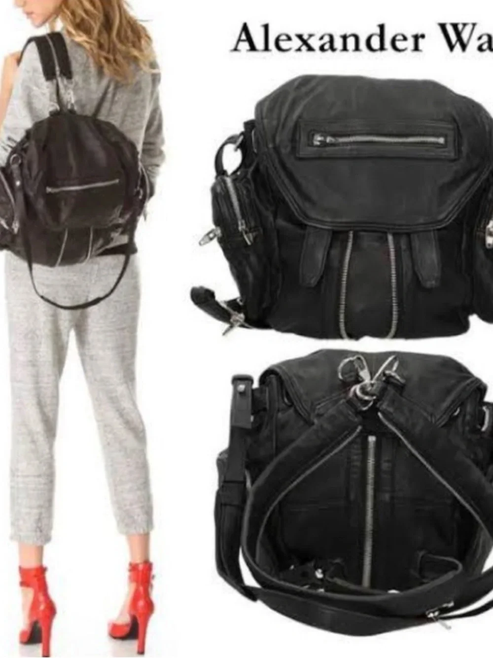 Alexander Wang Burgundy Leather Backpack - Picture 4 of 4